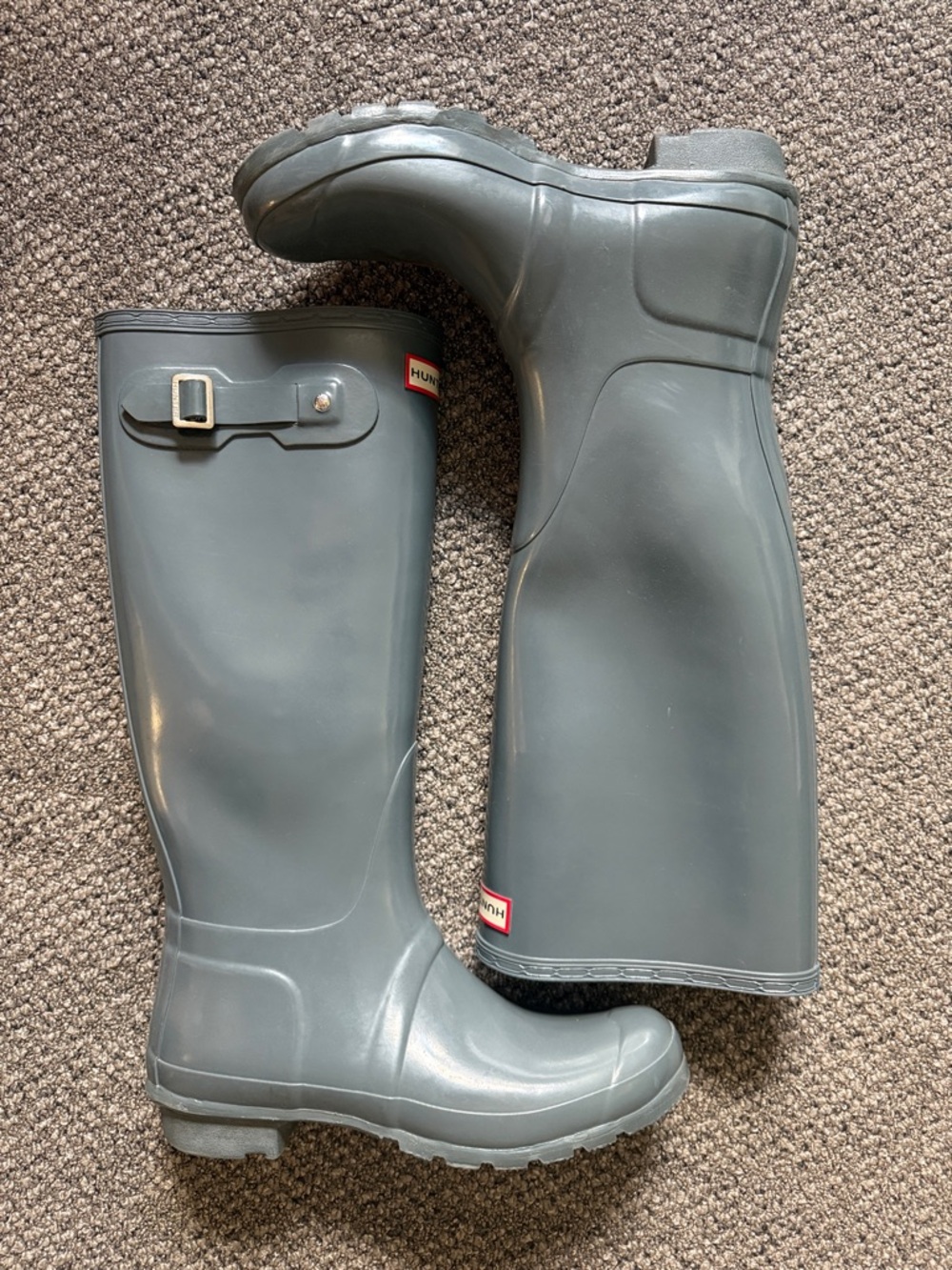 Hunter Slate Gray Knee-High Rubber Rain Boots size 42/10